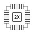 Microchip Line Vector icon which can easily modify or edit Royalty Free Stock Photo