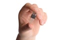 Microchip. Microelectronics and nanotechnology concept