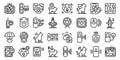 Microchip for pet icons set outline vector. Digital future