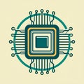 Microchip Processor Circuit Board Illustration Royalty Free Stock Photo