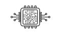 Microchip Processor Circuit Board Line Art Icon Royalty Free Stock Photo