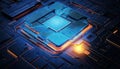 Microchip Processor Circuit Board Technology Closeup Royalty Free Stock Photo