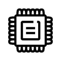 Microchip processor icon representing computer hardware and technology Royalty Free Stock Photo