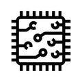 Microchip processor icon representing computing technology Royalty Free Stock Photo