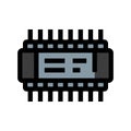 Microchip processor icon representing technology and digital hardware Royalty Free Stock Photo
