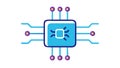 Microchip Processor Icon: Technology, AI Data Processing Vector Design Generative AI Royalty Free Stock Photo