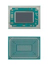 microchip, processor for laptop, view from two sides, on a black background Royalty Free Stock Photo