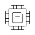 Microchip processor line icon representing electronic circuits and technology Royalty Free Stock Photo