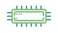 Microchip or processor outline icon technology , vector design Generative AI Royalty Free Stock Photo