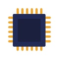 Microchip processor technology icon cartoon Royalty Free Stock Photo
