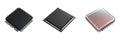Microchip And Processor Variants Set. Advanced Technology And Computing Components Collection Isolated On Transparent Royalty Free Stock Photo