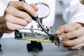 Microchip production factory Royalty Free Stock Photo