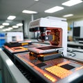 Microchip Quality Inspection Machine Performs Inspection Royalty Free Stock Photo