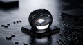 Crystal ball reflects microchip on a circuit board showcasing technology and innovation Royalty Free Stock Photo