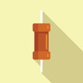 Microchip resistor icon flat vector. Electric circuit