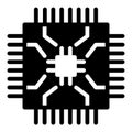 Microchip solid icon. CPU vector illustration isolated on white. Processor glyph style design, designed for web and app