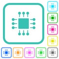 Microchip solid vivid colored flat icons