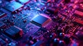 Microchips, Circuit Board CPU Processor. AI Generative Royalty Free Stock Photo