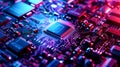 Microchips, Circuit Board CPU Processor. AI Generative Royalty Free Stock Photo
