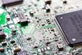 Microchips integrated on the board Royalty Free Stock Photo