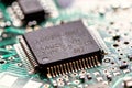 Microchips integrated on the board Royalty Free Stock Photo