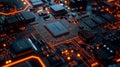 Microchips p through a series of rigorous testing machines verifying their strength against potential data breaches