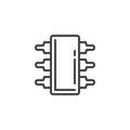 Microcircuit chip line icon