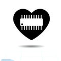 Microcircuit icon in heart . Illustration of microcircuit icon for web and valentines day.