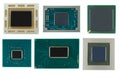 Microcircuits, processors, electronic components, on a white background isolated