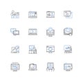 Microcomputer line icons collection. Processor, Memory, Storage, Motherboard, Graphics, Input, Output vector and linear