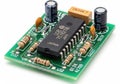 Microcontroller development board with integrated capacitors and circuit components Royalty Free Stock Photo