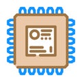 microcontroller electronic component color icon vector illustration