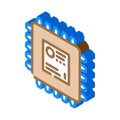 microcontroller electronic component isometric icon vector illustration