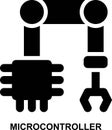 microcontroller, plc, semiconductor, manufacturing, robotic, processor solid glyph icon