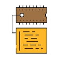 microcontroller programming electronics icon color illustration Royalty Free Stock Photo