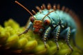 Microcosmic charm macro portrait showcases the mesmerizing world of caterpillars