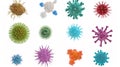 Microcosmic Menace: 3D Viruses Unveiled on a Blank Canvas