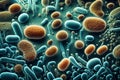 Microcosmic Symphony: Close-Up Bacterial Art Unveiling Nano Technology Biotech Wonders
