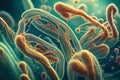 Microcosmic Symphony: Close-Up Bacterial Art Unveiling Nano Technology Biotech Wonders