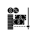 Microcredit black glyph icon Royalty Free Stock Photo