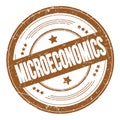 MICROECONOMICS text on brown round grungy stamp