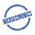 MICROECONOMICS text written on blue grungy round stamp
