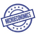 MICROECONOMICS text written on blue vintage round stamp
