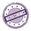 MICROECONOMICS text written on purple indigo grungy round stamp