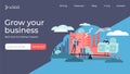 Microeconomics tiny person vector illustration landing page template design