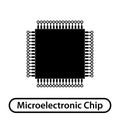 Microelectronic chip schematic image isolated