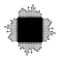 Microelectronic chip schematic image isolated