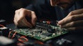 Microelectronics Engineer Designing New Chips