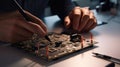 Microelectronics Engineer Designing New Chips