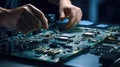 Microelectronics Engineer Designing New Chips